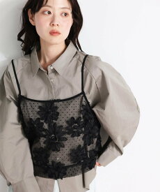 le.coeur blanc TORRAZZO DONNAフローラルレースキャミ ルクールブラン トップス キャミソール ホワイト ブラック【送料無料】