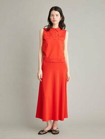 【SALE／50%OFF】Mila Owen 【WEB限定カラー】金釦ノースリポロニットスカートSET UP ミラオーウェン トップス その他のトップス レッド ブラック【送料無料】