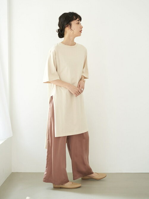 Earth Music Ecology Set2点スリットワンピース サテンワイドパンツ Rakuten Fashion 楽天ファッション 旧楽天ブランドアベニュー Bj0154