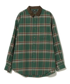 【SALE／60%OFF】BEAMS HEART BEAMS HEART / コーデュロイ 切替シャツ ビームス アウトレット トップス シャツ・ブラウス グリーン ネイビー