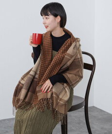 BEAMS HEART WOMEN BEAMS HEART / チェック柄 リバーシブル ストール ビームス ハート ファッション雑貨 マフラー・ストール・ネックウォーマー ブラウン イエロー ネイビー【送料無料】