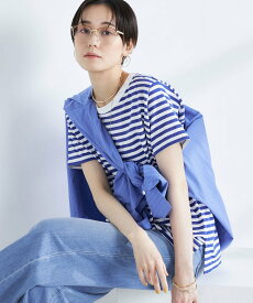 【SALE／5%OFF】Rie Miller ボーダー半袖Tシャツ ノーリーズ トップス カットソー・Tシャツ ブルー ブラック【送料無料】