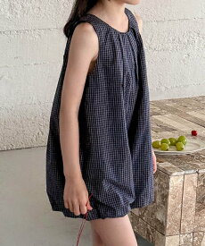 【SALE／25%OFF】aimoha KIDS 【aimoha-KIDS-】ギャザー入りバルーンオールインワン アイモハ オールインワン・オーバーオール オールインワン・つなぎ ネイビー