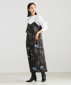Demi-Luxe BEAMS 【別注】TICCA / フラワー プリント キャミワンピース デミルクス ビームス ワンピース・ドレス その他のワンピース・ドレス ブラウン ブラック【送料無料】