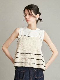 Mila Owen 【ウォッシャブル】クロシェニットキャミ×ノースリトップス ミラオーウェン トップス その他のトップス【送料無料】