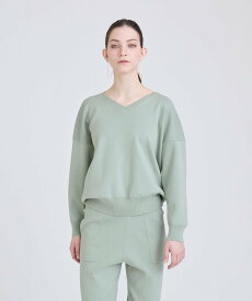 【SALE／10%OFF】HOUSE OF LOTUS オーガニックコットンVネックプルオーバー ハウス オブ ロータス トップス ニット ブラック グリーン【送料無料】