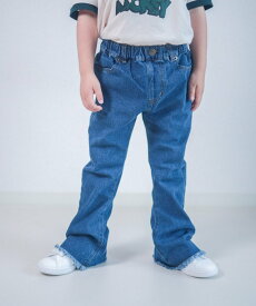 【SALE／30%OFF】CIAOPANIC TYPY 【KIDS】【TYPY DENIM】甘織り裾フリンジフレアデニム チャオパニックティピー パンツ ジーンズ・デニムパンツ ブルー ネイビー