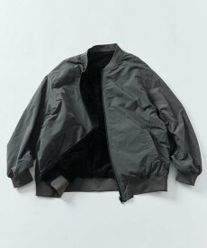 【SALE／60%OFF】FREAK'S STORE リラックスフィット ナイロン フリース リバーシブル MA-1/ジップアップブルゾン 【限定展開】 25AW フリークスストア ジャケット・アウター ブルゾン・ジャンパー ブラック グレー グリーン ネイビー