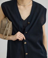 SALON adam et rope' 【WEB限定】ドライタッチメタルボタンニットジレ / ベスト[洗える] サロン アダム …