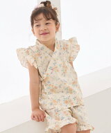 【SALE／19%OFF】petit main 花柄フリル甚平 ナルミヤオンライン 着物・浴衣・和装小物 浴衣 ピンク ホワ…