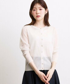 grove 高評価!【洗える/名品】大人の透け感,シアーカーディガン グローブ トップス カーディガン ブラック ホワイト
