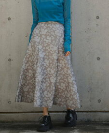 【SALE／60%OFF】LE CIEL BLEU LE CIEL BLEU/フラワージャガードパネルスカート / Flower Jacquard Paneled Skirt ルシェルブルー スカート ロング・マキシスカート グレー ブラック【送料無料】