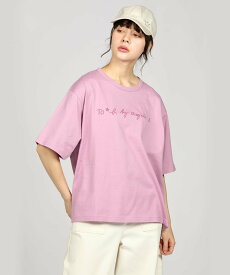 To b. by agnes b. WM40 TS ロゴ ボーイズシルエット Tシャツ アニエスベー トップス カットソー・Tシャツ ピンク【送料無料】