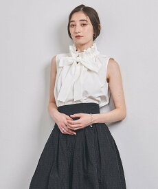 【SALE／30%OFF】UNITED ARROWS ギャザー フリル リボン ノースリーブ ブラウス ユナイテッドアローズ アウトレット トップス シャツ・ブラウス ホワイト ブラック ネイビー【送料無料】