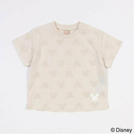 petit main 【Disney】パイルジャガード柄Tシャツ ナルミヤオンライン トップス カットソー・Tシャツ ピンク ネイビー ベージュ