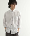 【SALE／51%OFF】tk.TAKEO KIKUCHI 七分袖ドビー織シャツ ティーケータケオキクチ スーツ・フォーマル Yシャツ・カッターシャツ ホワイト ブラック【送料無料】