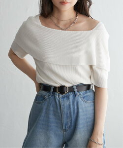 VENCE share style Ladys �I�t�V�����j�b�g�v���I�[�o�[ ���@���X �G�N�X�`�F���W �g�b�v�X �j�b�g �u���b�N �z���C�g�y���������z