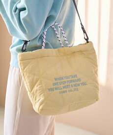 coen 【新色追加】ロゴ刺繍キカキルトショルダーバッグ(Mサイズ) コーエン バッグ ショルダーバッグ ブラック ホワイト シルバー【送料無料】