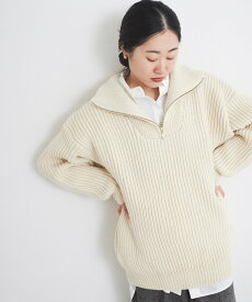 【SALE／40%OFF】le.coeur blanc Oldderby ハーフジップニット ルクールブラン トップス ニット ホワイト グレー【送料無料】