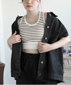 【SALE／20%OFF】aimoha aimoha/ボーダーカップ付きタンクトップ アイモハ トップス ノースリーブ・タンクトップ レッド ブラウン ブラック