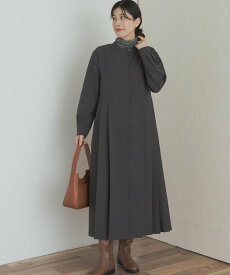 【SALE／20%OFF】URBAN RESEARCH DOORS 『一部WEB限定カラー』『UR TECH SMOOTHLUXE』サイドプリーツ切替ワンピース アーバンリサーチドアーズ ワンピース・ドレス ワンピース グレー ブラウン グリーン ピンク【送料無料】