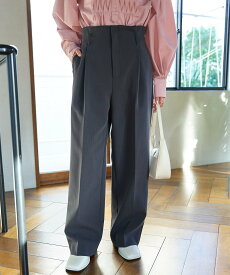 【SALE／20%OFF】VIS 【洗える・防シワ】美easy裏起毛ワイドパンツ ビス パンツ スラックス・ドレスパンツ グレー グリーン【送料無料】