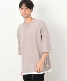 【SALE／10%OFF】COMME CA ISM フェイクレイヤード 七分袖 Tシャツ コムサイズム トップス カットソー・Tシャツ グレー ホワイト ブラック グリーン