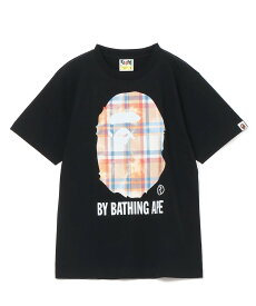 A BATHING APE BLEACHED BAPE CHECK BY BATHING APE TEE ア ベイシング エイプ トップス カットソー・Tシャツ ブラック ホワイト【送料無料】