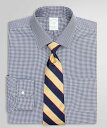 【SALE／30%OFF】BROOKS BROTHERS スーピマコットンストレッチ ミニギンガムチェック ドレスシャツ Slim Fit ブルックス ブラザーズ トップス シャツ・ブラウス ネイビー【送料無料】