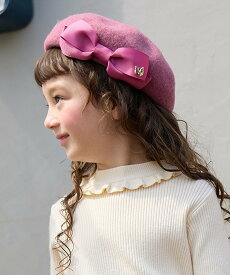 【SALE／30%OFF】ANY KIDS ネコチャーム付きリボンベレー帽 エニィ 帽子 ハンチング・ベレー帽 ピンク ベージュ