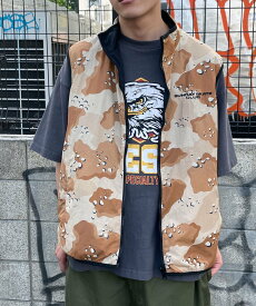 WEGO MEN'S リバーシブルナイロンベスト ウィゴー ジャケット・アウター ダウンジャケット・ダウンベスト グリーン イエロー ホワイト ブルー【送料無料】