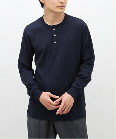 【SALE／30%OFF】EDIFICE 【BUREAU / ビューロー】ブロードステッチ リブヘンリーネックカットソー エディフィス トップス カットソー・Tシャツ ネイビー ホワイト ベージュ【送料無料】