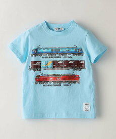 SHIPS Colors 《一部追加予約》SHIPS Colors:JR貨物列車プリント TEE(80~130cm)◆ シップス トップス カットソー・Tシャツ ブルー ホワイト