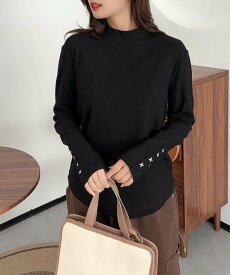 【SALE／30%OFF】aimoha - select - aimoha -select-/ステッチスリーブハイネックトップス アイモハ トップス カットソー・Tシャツ ブラック レッド ブラウン カーキグリーン ホワイト グレー