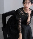 ボタニカル柄刺繍ドレス結婚式オケージョンドレス同窓会パーティードレスお呼ばれ