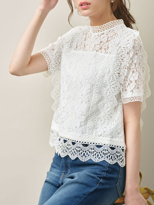 Geera 総レース半袖ブラウス Rakuten Fashion 楽天ファッション 旧楽天ブランドアベニュー Aj3165