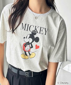 【SALE／10%OFF】GeeRA 【Disney】別注ヴィンテージプリントTシャツ ジーラ トップス カットソー・Tシャツ グレー ホワイト