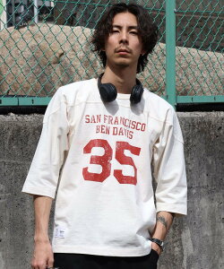 BEN DAVIS / WHITE LABEL �yBEN DAVIS(�x���f�C�r�X)�zVNTG FOOTBALL TEE / T�V���c �N���[�l�b�N ������ �i���o�����O �v�����g ���j�Z�b�N�X ���H �i�o�� �g�b�v�X �J�b�g�\�[�ET�V���c �l�C�r�[ ���b�h �z