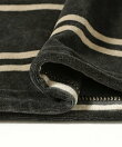 【別注】Healthknit / ボーダー ベロア ヘンリーネック