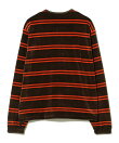 【別注】Healthknit / ボーダー ベロア ヘンリーネック