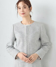 【SALE／50%OFF】COMME CA ISM 【セットアップ対応】ラメツイード ノーカラージャケット コムサイズム スーツ・フォーマル スーツジャケット ネイビー グレー ブルー【送料無料】