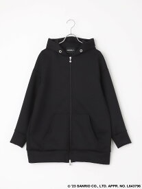 INGEBORG 【INGEBORG*HELLO KITTY】Patch Embroidered Zip Up Hoodie ピンクハウス トップス パーカー・フーディー ブラック ホワイト【送料無料】