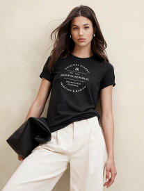 【SALE／40%OFF】BANANA REPUBLIC FACTORY STORE (W)BANANA REPUBLIC FACTORY STORE SS ORIGINAL CLASSIC LOGO TEE バナナ・リパブリック ファクトリーストアー トップス カットソー・Tシャツ ブラック グレー ホワイト