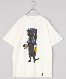 GO SLOW CARAVAN USA/C フェス猫TEE / 321910 【限定展開】 フリークスストア トップス カットソー・Tシャツ ホワイト パープル【送料無料】