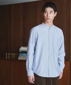 【SALE／40%OFF】UNITED ARROWS green label relaxing W/R オックス バンドカラー シャツ ユナイテッドアローズ グリーンレーベルリラクシング トップス シャツ・ブラウス ベージュ ブルー ホワイト グレー【送料無料】