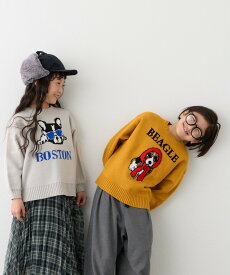 CIAOPANIC TYPY 【KIDS】【ジュニアサイズあり】犬ジャガードニット(OSORO) チャオパニックティピー トップス ニット グレー イエロー【送料無料】
