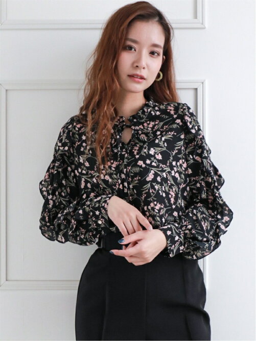 Clear 花柄袖フリルブラウス Rakuten Fashion 楽天ファッション 旧楽天ブランドアベニュー Bu7167