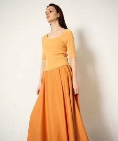 【SALE／50%OFF】GRACE CONTINENTAL ハーフスリーブニットトップ グレースコンチネンタル トップス ニット ブラック オレンジ【送料無料】