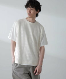 【SALE／60%OFF】NANO universe かぎ針アンサンブルTシャツ ナノユニバース トップス カットソー・Tシャツ ベージュ ブラック ホワイト