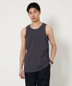 【SALE／50%OFF】UNITED ARROWS green label relaxing ドライ ワッフル タンクトップ -吸水速乾- ユナイテッドアローズ アウトレット トップス ノースリーブ・タンクトップ グレー ホワイト